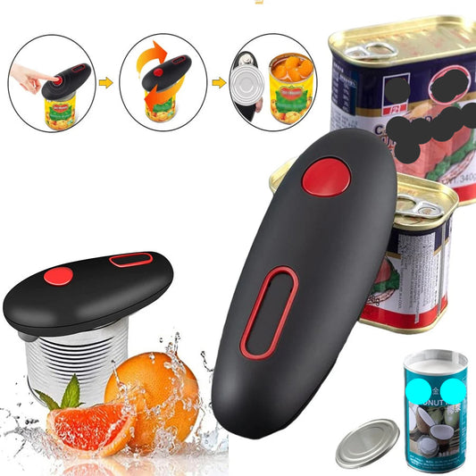 Electric can opener with one touch operation